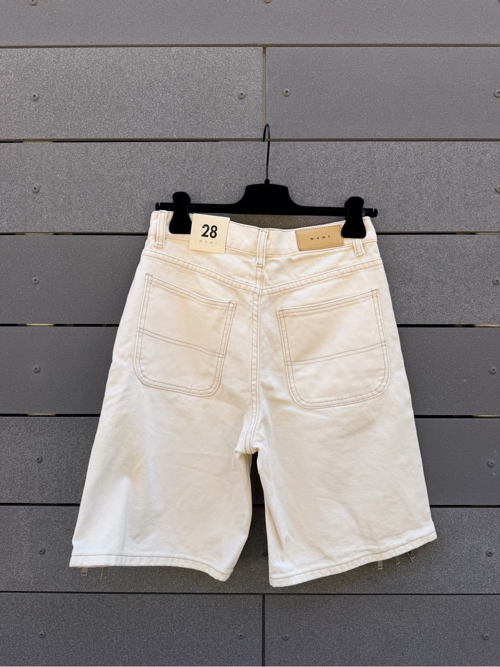 MNML Cream Cargo Shorts with Side Zip Accents - Picture 4 of 4